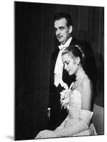 Grace Kelly and Prince Rainier III Attending a Banquet After Announcing Their Engagement-Ralph Morse-Mounted Premium Photographic Print