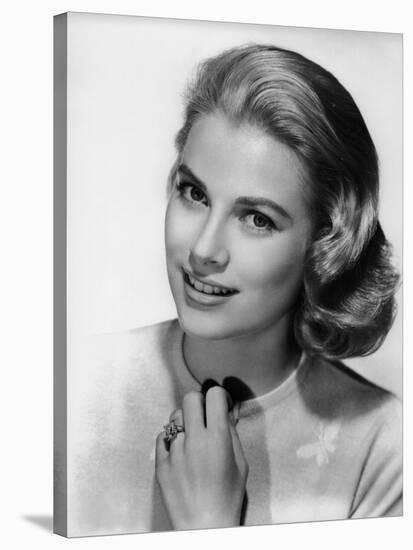 Grace Kelly (b/w photo)-null-Stretched Canvas