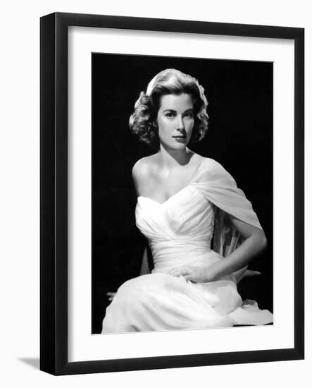 Grace Kelly (b/w photo)-null-Framed Photo