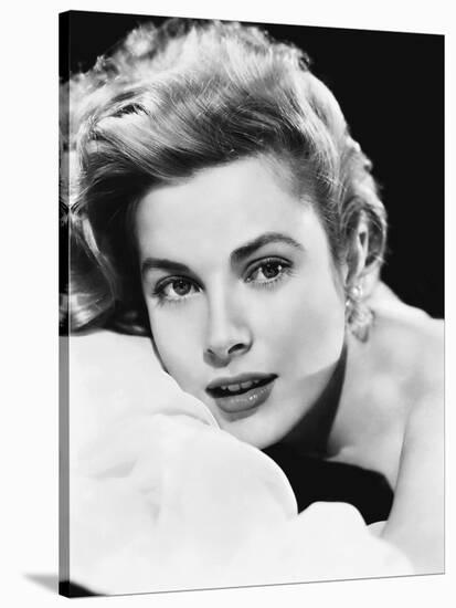 Grace Kelly (b/w photo)-null-Stretched Canvas