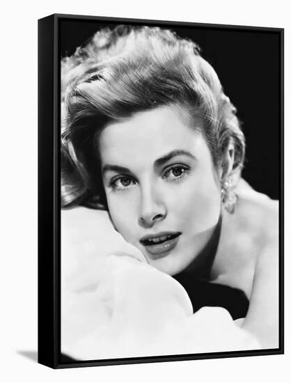 Grace Kelly (b/w photo)-null-Framed Stretched Canvas