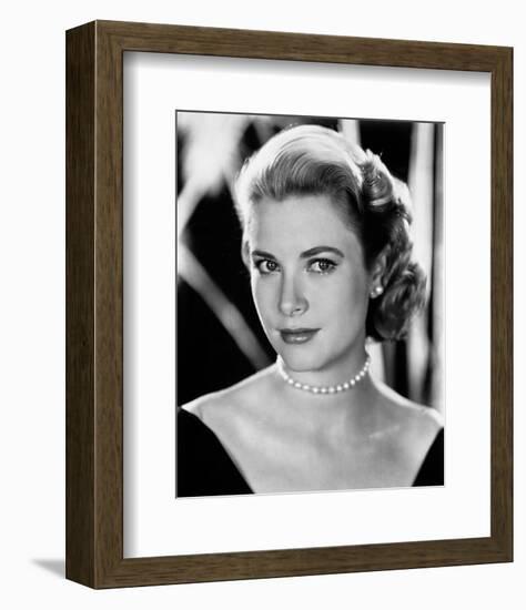 Grace Kelly Curly Hair, Red lipstick wearing Black Gown Portrait-Movie Star News-Framed Photo