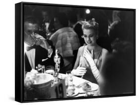 Grace Kelly Sitting at Romanoff's-George Silk-Framed Stretched Canvas