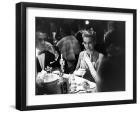 Grace Kelly Sitting at Romanoff's-George Silk-Framed Premium Photographic Print