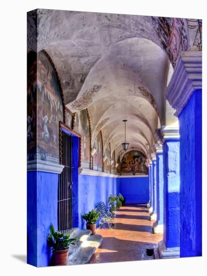 Graceful Archways of Monasterio Santa Catalina in the White City of Arequipa, Peru-Jerry Ginsberg-Stretched Canvas