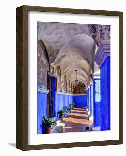 Graceful Archways of Monasterio Santa Catalina in the White City of Arequipa, Peru-Jerry Ginsberg-Framed Photographic Print