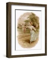 Graceful Backhand in a Victorian Garden-Ellen H. Clapsaddle-Framed Art Print