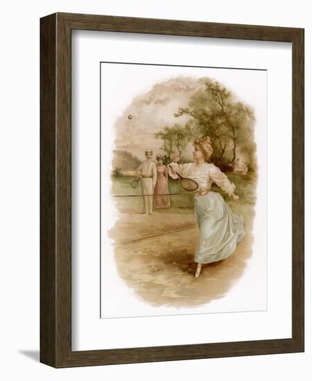 Graceful Backhand in a Victorian Garden-Ellen H. Clapsaddle-Framed Art Print