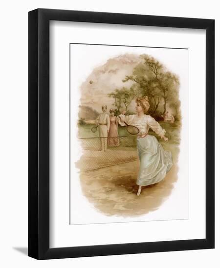 Graceful Backhand in a Victorian Garden-Ellen H. Clapsaddle-Framed Art Print