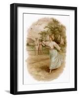 Graceful Backhand in a Victorian Garden-Ellen H. Clapsaddle-Framed Art Print