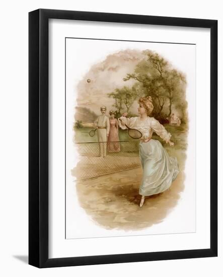 Graceful Backhand in a Victorian Garden-Ellen H. Clapsaddle-Framed Art Print