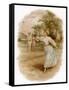 Graceful Backhand in a Victorian Garden-Ellen H. Clapsaddle-Framed Stretched Canvas