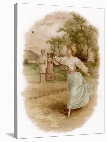 Graceful Backhand in a Victorian Garden-Ellen H. Clapsaddle-Stretched Canvas
