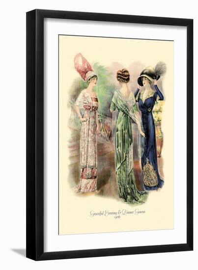 Graceful Evening and Dinner Gowns-null-Framed Art Print