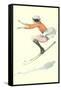 Graceful Lady Skiing Moguls-null-Framed Stretched Canvas