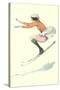 Graceful Lady Skiing Moguls-null-Stretched Canvas