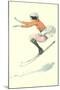 Graceful Lady Skiing Moguls-null-Mounted Art Print