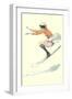 Graceful Lady Skiing Moguls-null-Framed Art Print