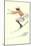 Graceful Lady Skiing Moguls-null-Mounted Art Print