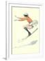 Graceful Lady Skiing Moguls-null-Framed Art Print