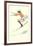 Graceful Lady Skiing Moguls-null-Framed Art Print