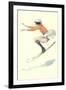 Graceful Lady Skiing Moguls-null-Framed Art Print