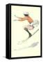 Graceful Lady Skiing Moguls-null-Framed Stretched Canvas