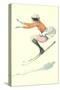 Graceful Lady Skiing Moguls-null-Stretched Canvas