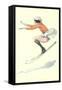 Graceful Lady Skiing Moguls-null-Framed Stretched Canvas