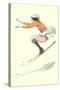 Graceful Lady Skiing Moguls-null-Stretched Canvas