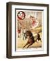 Graceful Performance On Horseback'. a Woman Performer With a Horse in a Circus Ring-null-Framed Giclee Print