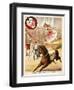 Graceful Performance On Horseback'. a Woman Performer With a Horse in a Circus Ring-null-Framed Giclee Print