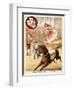 Graceful Performance On Horseback'. a Woman Performer With a Horse in a Circus Ring-null-Framed Giclee Print