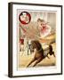 Graceful Performance On Horseback'. a Woman Performer With a Horse in a Circus Ring-null-Framed Giclee Print