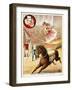 Graceful Performance On Horseback'. a Woman Performer With a Horse in a Circus Ring-null-Framed Giclee Print