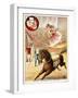 Graceful Performance On Horseback'. a Woman Performer With a Horse in a Circus Ring-null-Framed Giclee Print