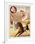 Graceful Performance On Horseback'. a Woman Performer With a Horse in a Circus Ring-null-Framed Giclee Print