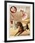 Graceful Performance On Horseback'. a Woman Performer With a Horse in a Circus Ring-null-Framed Giclee Print