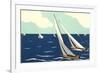 Graceful Racing Sailboats-null-Framed Art Print