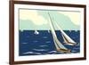 Graceful Racing Sailboats-null-Framed Art Print