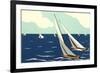 Graceful Racing Sailboats-null-Framed Art Print