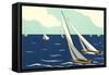 Graceful Racing Sailboats-null-Framed Stretched Canvas