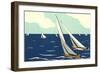 Graceful Racing Sailboats-null-Framed Art Print