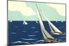 Graceful Racing Sailboats-null-Mounted Art Print