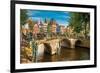 Gracht Canal Bridge Amsterdam-null-Framed Art Print