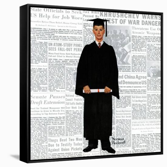 "Graduate", June 6,1959-Norman Rockwell-Framed Stretched Canvas