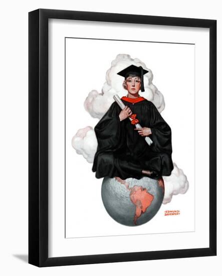 "Graduate on Top of the World,"June 13, 1925-Edmund Davenport-Framed Giclee Print
