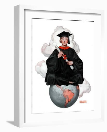 "Graduate on Top of the World,"June 13, 1925-Edmund Davenport-Framed Giclee Print