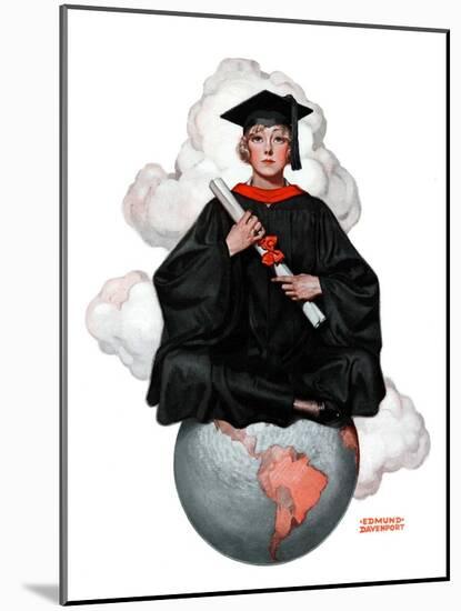 "Graduate on Top of the World,"June 13, 1925-Edmund Davenport-Mounted Giclee Print