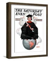 "Graduate on Top of the World," Saturday Evening Post Cover, June 13, 1925-Edmund Davenport-Framed Giclee Print